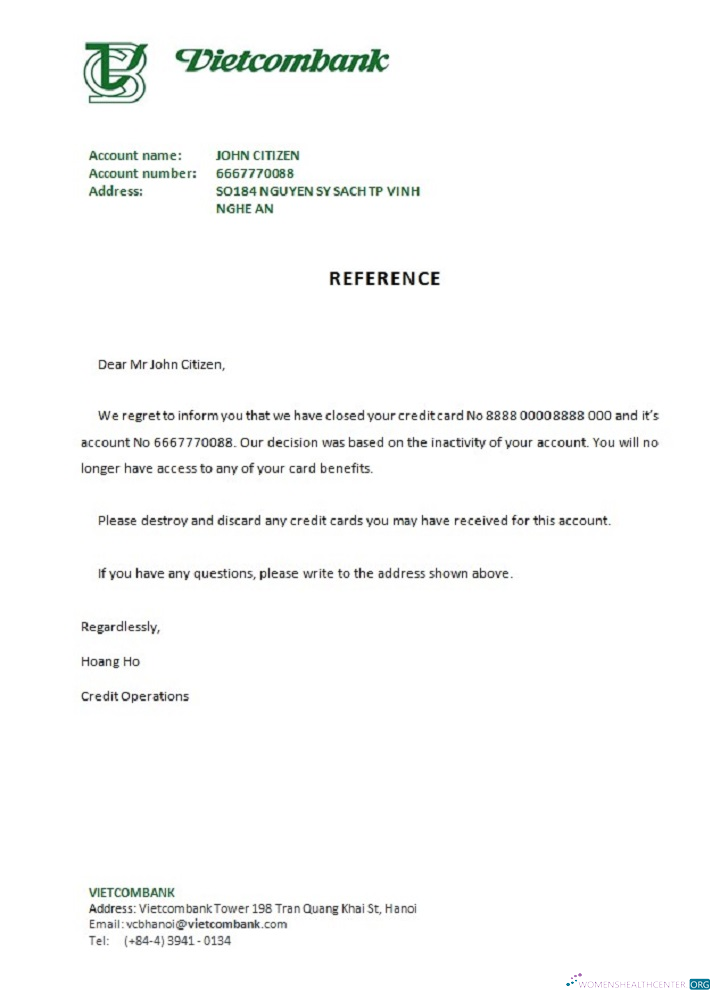 Download Vietnam Vietcombank closure reference Photoshop template